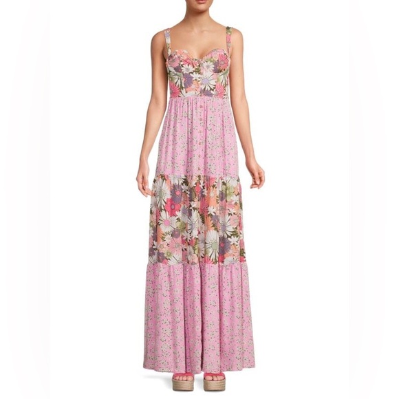 NWT AguaBendita Bustier Floral Maxi Dress - Picture 11 of 11